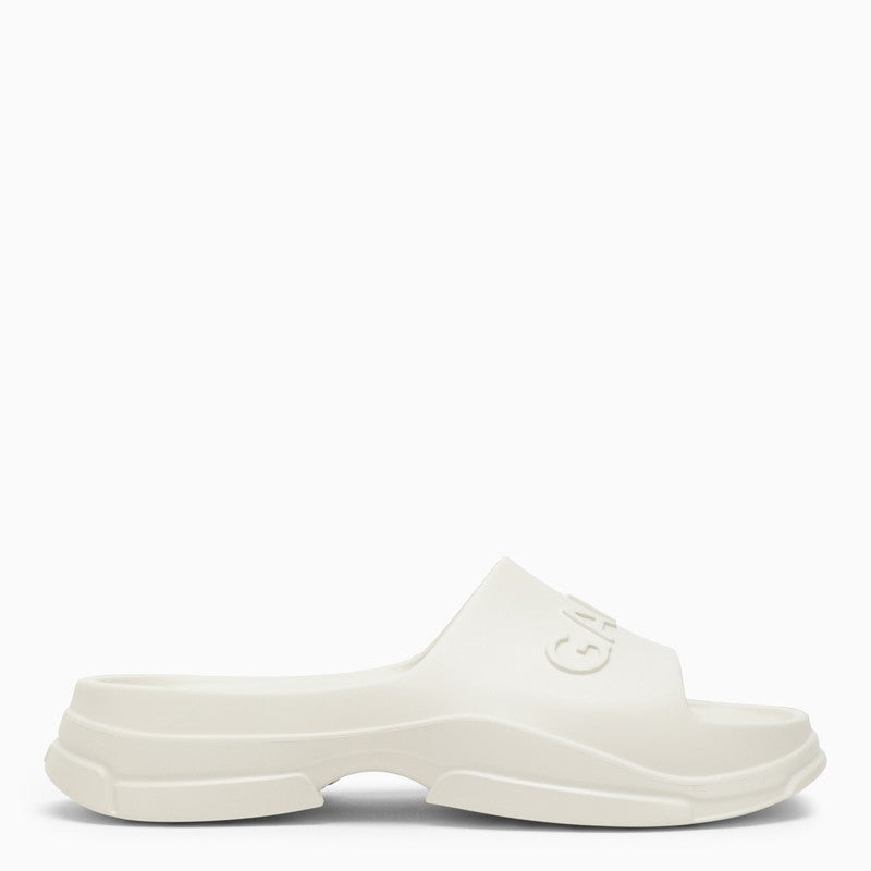 GANNI White rubber slipper with logo S24094925O_GAN-135