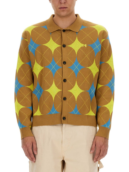 AWAKE NY "ARGYLE" SHIRT KN002BROWN