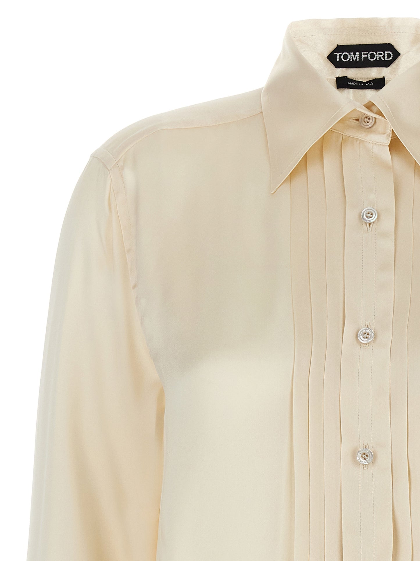 TOM FORD PLEATED PLASTRON SHIRT CA3269FAX1191AW035