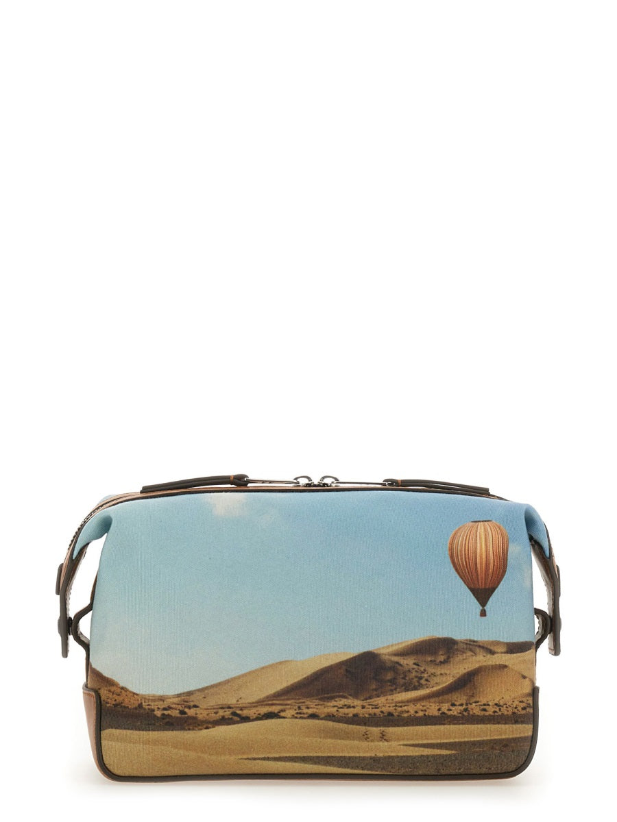 Paul Smith BEAUTY CASE WITH "SIGNATURE STRIPE BALLOON" PRINT M1A-7406-MBALLOPR