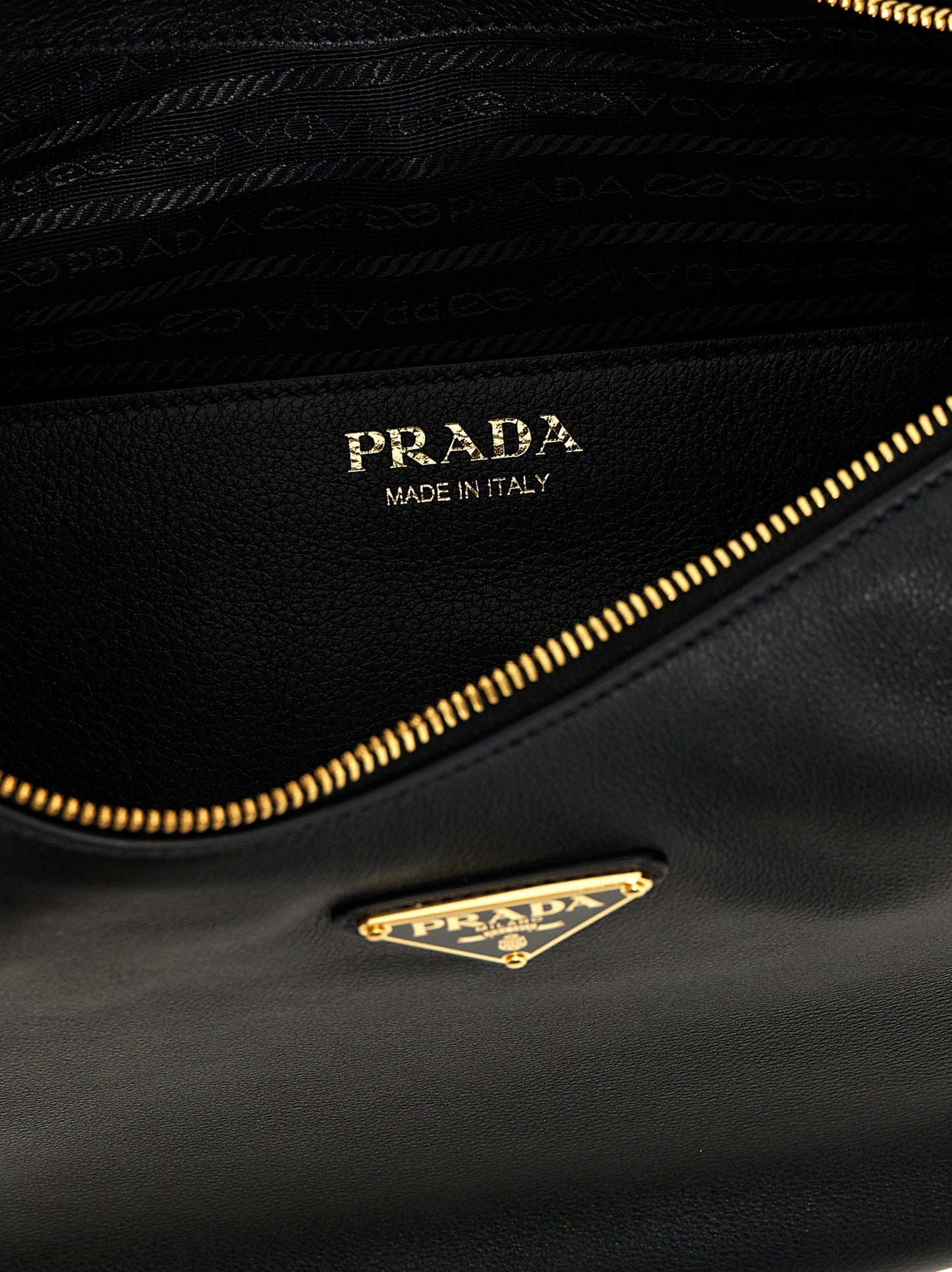 Prada Black leather big ArquÃ¨ handbag 1BC212VOVO2CYSF0002