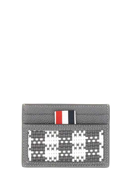 Thom Browne WOVEN LEATHER CARD CASE MAW321A07926025