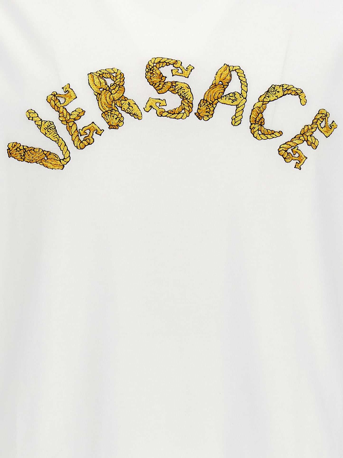 VERSACE LOGO EMBROIDERY T-SHIRT 10106411A077001W000