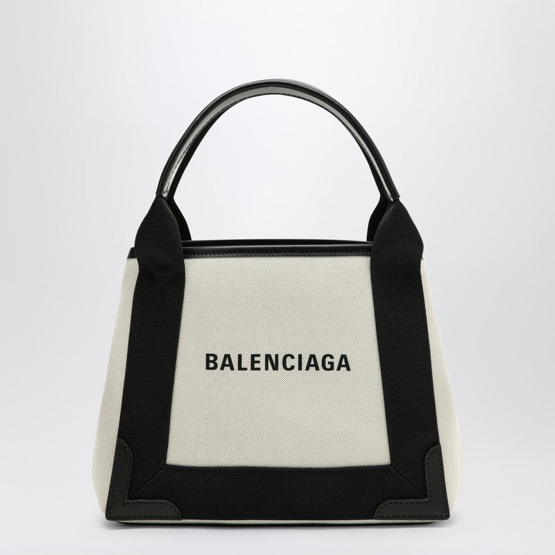 Balenciaga Navy XS beige/black canvas and leather Cabas bag 3903462HH3NP_BALEN-9260