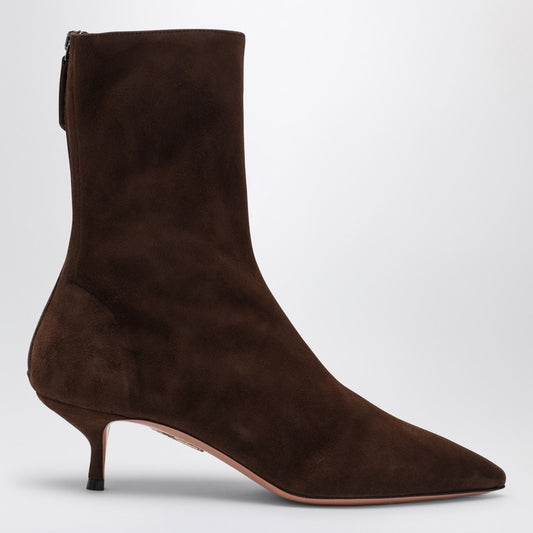 AQUAZZURA Brown suede ankle boot MNRMIDB0SUEP_AQUA-ESP