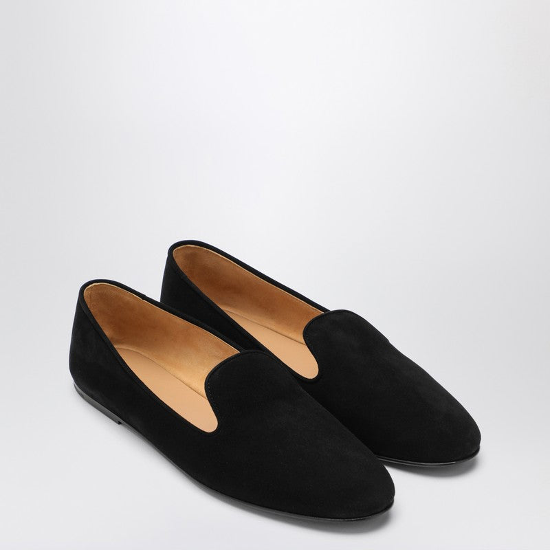 The Row Lippi black suede loafer F1511L21O_THERO-BLK