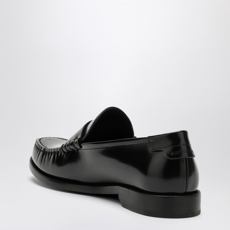 Saint Laurent Black leather loafer with monogram 670232AAA7RP_YSL-1000