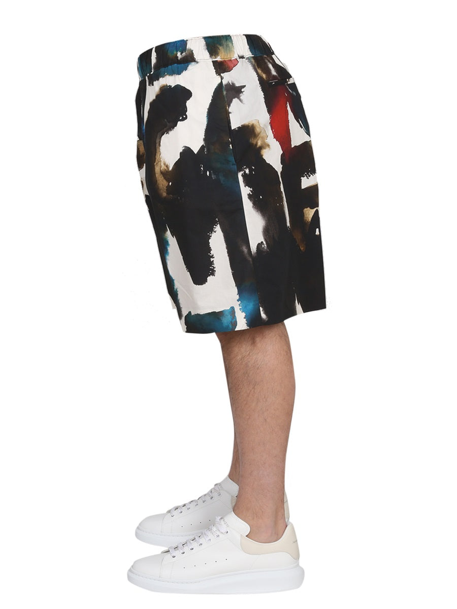 Alexander McQUEEN BERMUDA WITH LOGO PRINT 726838QUO768500