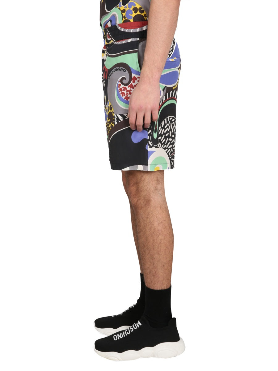 MOSCHINO PSYCHEDELIC PRINT BERMUDA SHORTS 031120561555