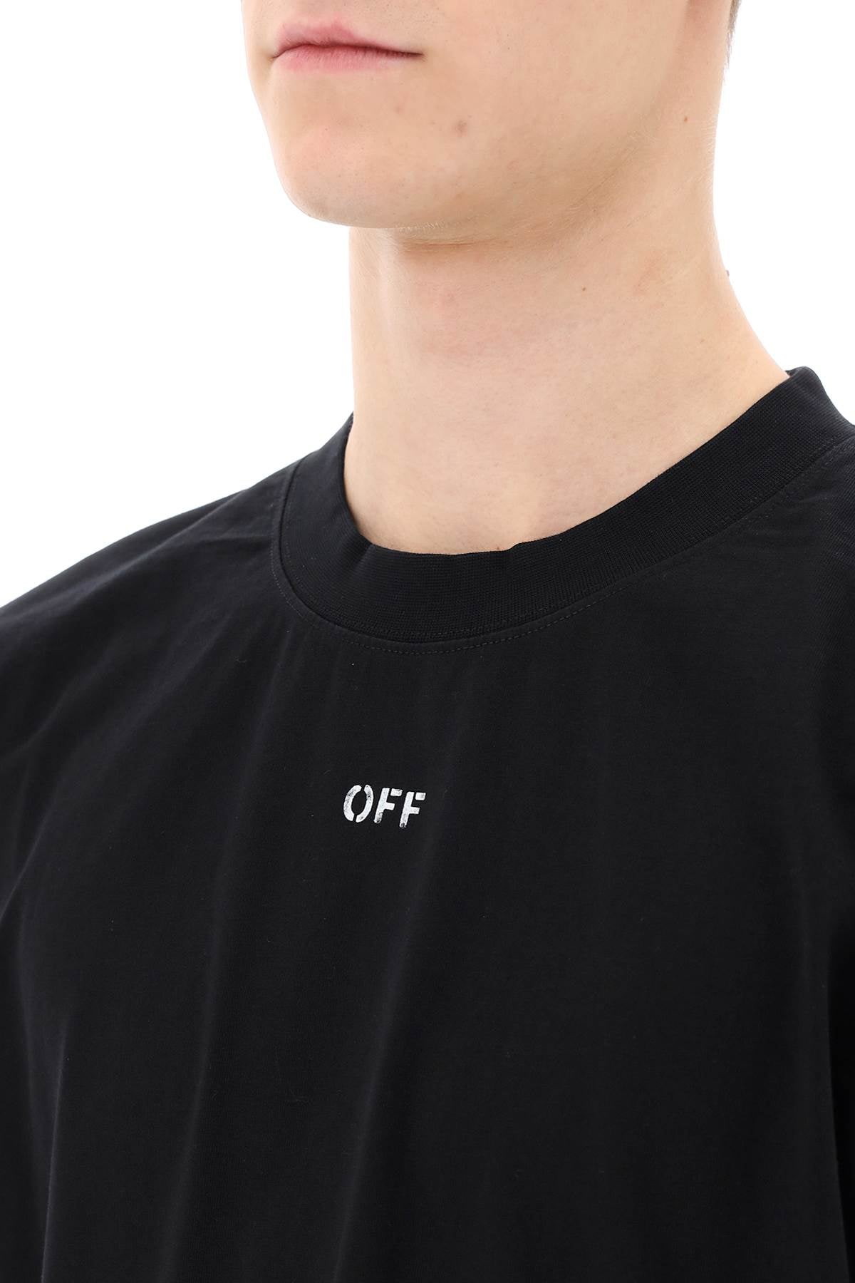 Off-White crew-neck t-shirt with off print OMAA027C99JER0171001