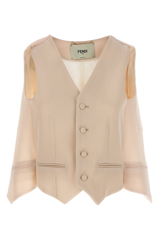 FENDI CUT OUT DECONSTRUCTED VEST FT5984AM3RF1M2A