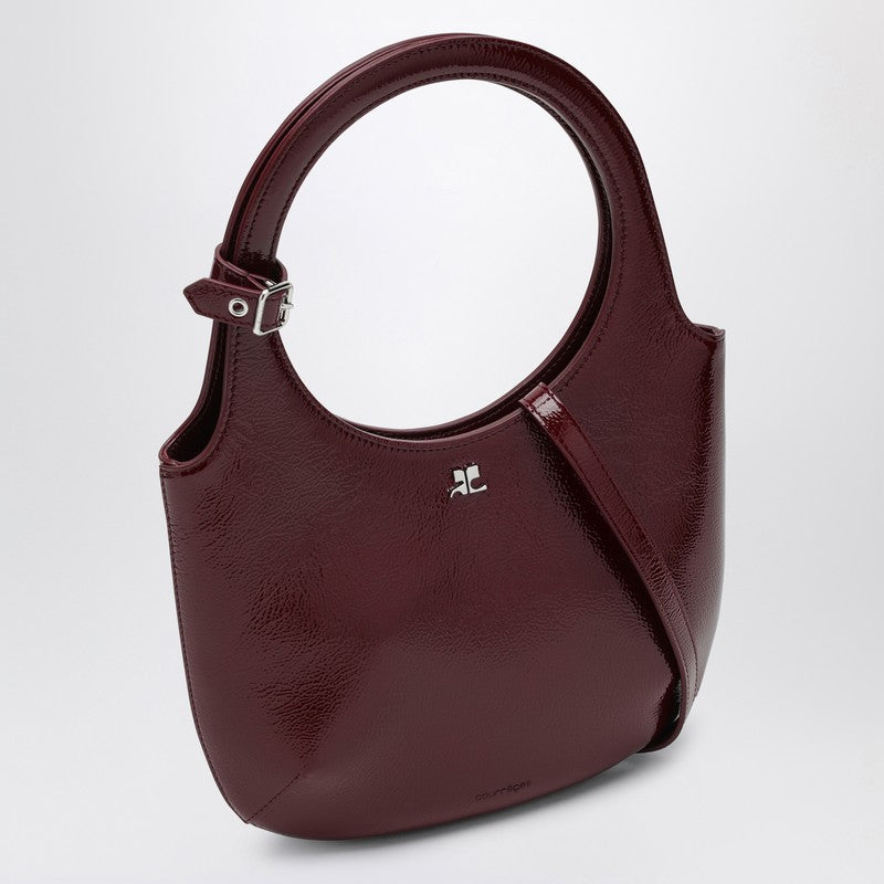 Courrèges Holy Naplak leather bag burgundy 424GSA102CR0043P_COURR-4031