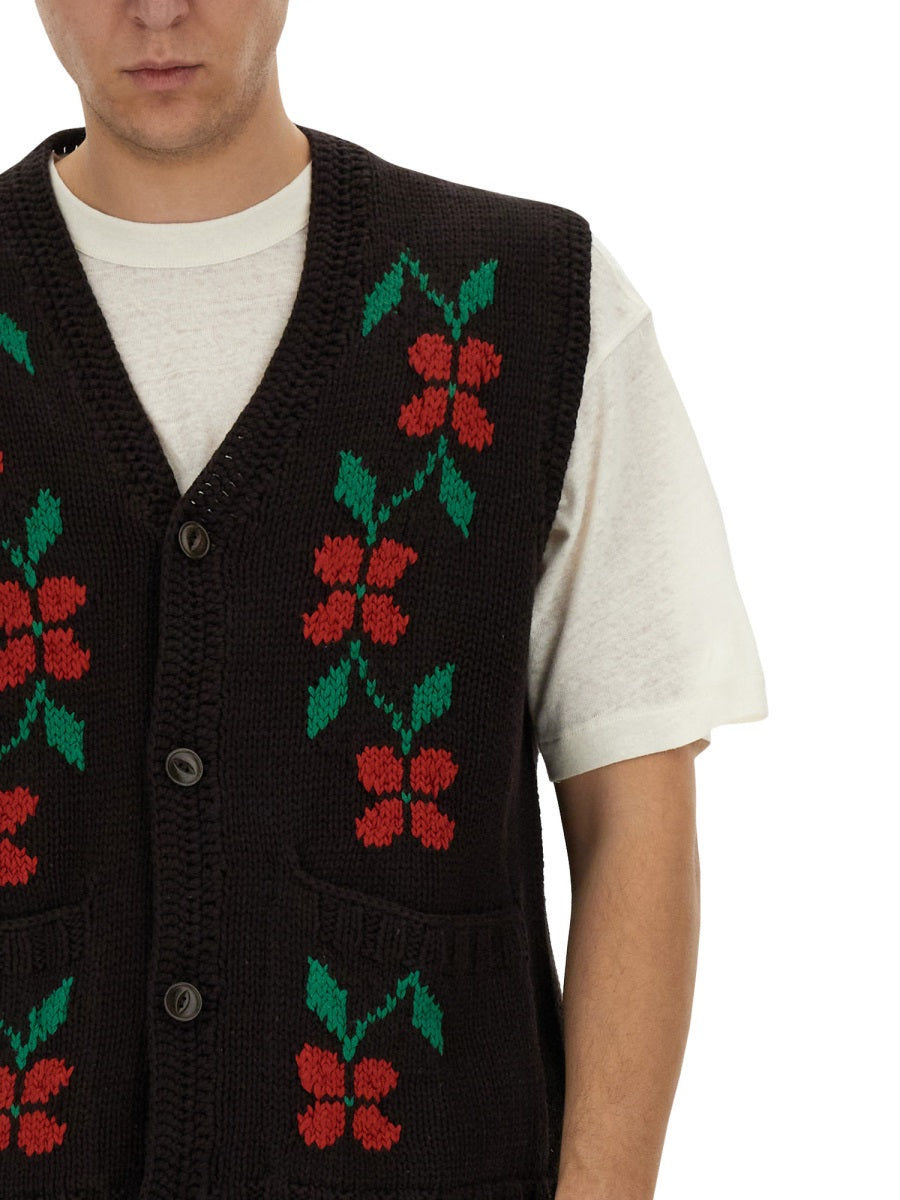 YMC COTTON VEST P8WAGBROWNMULTI