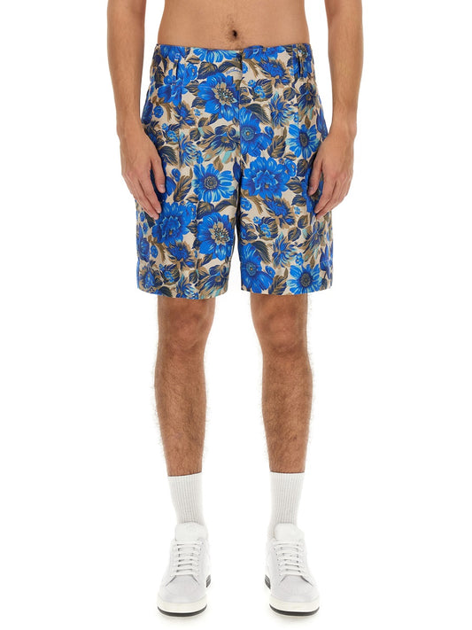 MOSCHINO SHORT ALL OVER BLUE FLOWER 036420571365