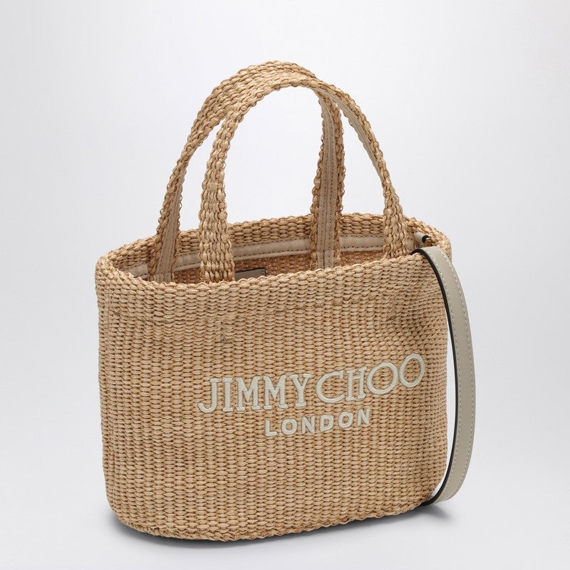 JIMMY CHOO Small Beach Tote East-West in natural rafia BEACHTOTEEWMINIJYNP_JIMCH-NL