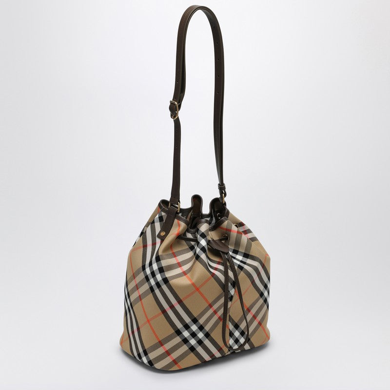 Burberry Medium beige bucket bag with Check pattern 8093869159199P_BURBE-B9368