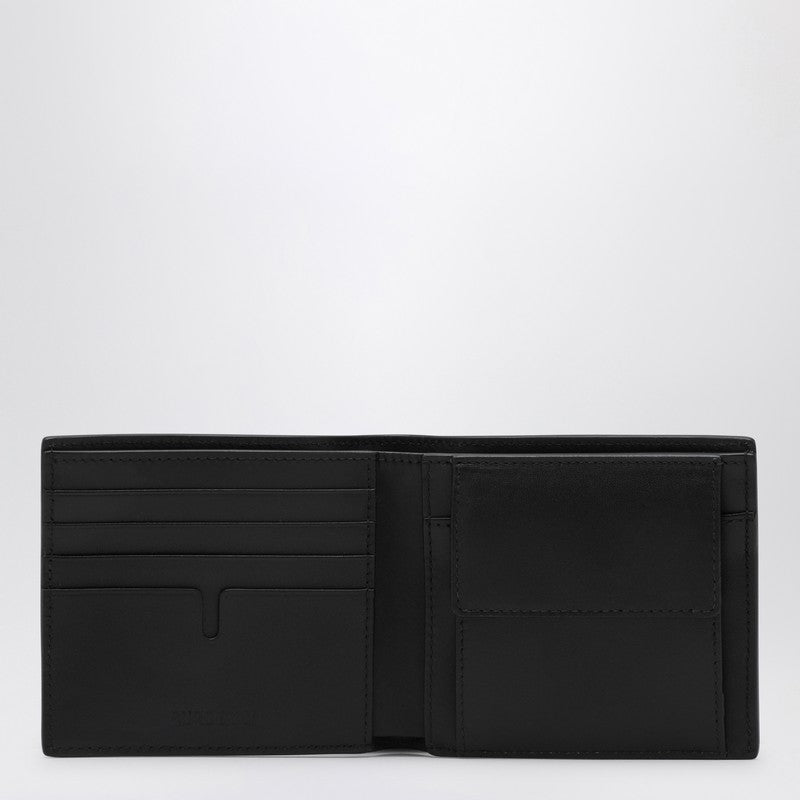 Burberry Black leather bi-fold wallet with embossed Check 8078355146765P_BURBE-A1189