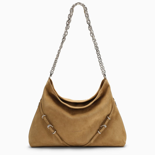 GIVENCHY Medium Voyou Chain bag in hazel suede BB50Y4B1WTO_GIV-231