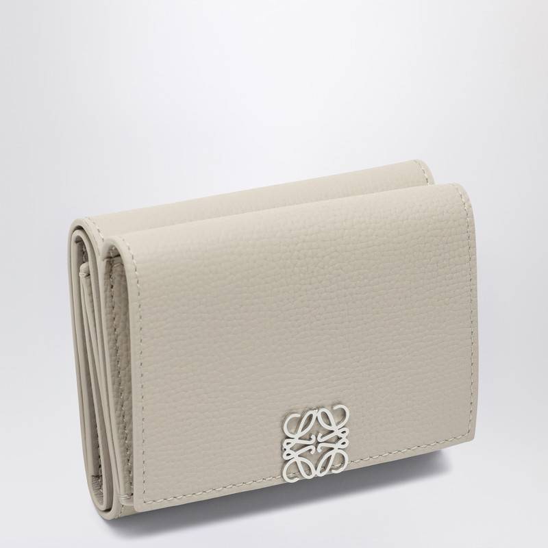 LOEWE Anagram ivory grained leather trifold wallet C821TR2X08LEP_LOEW-1769