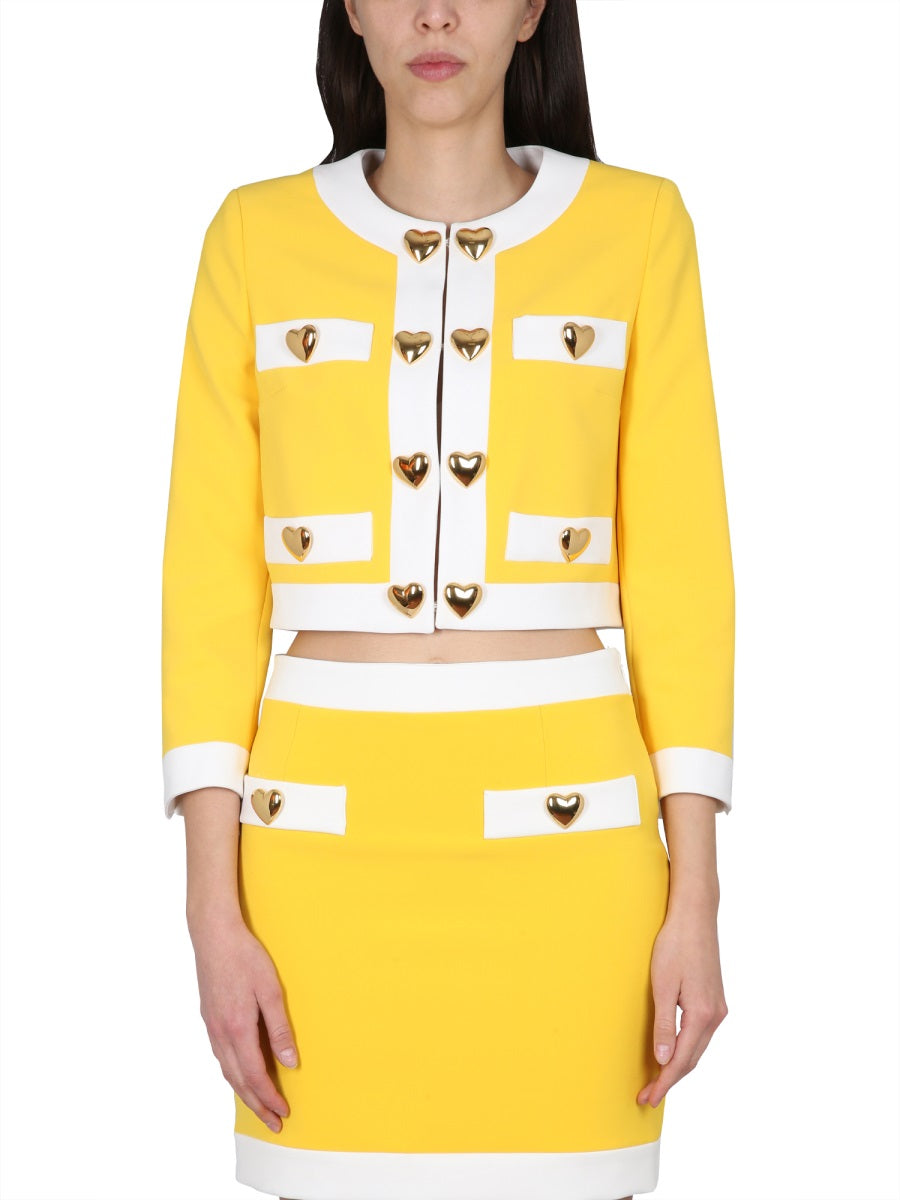 MOSCHINO HEART BUTTONS CREPE JACKET 052504244028