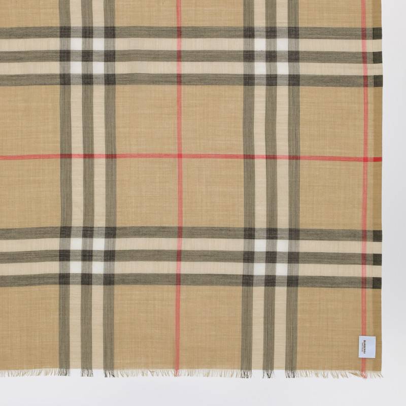 Burberry Wool and silk scarf with Check motif 8078779138465Q_BURBE-A7026