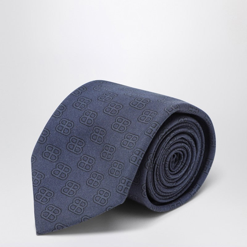 Balenciaga Sky blue tie with BB print 8079114E7B0P_BALEN-4977