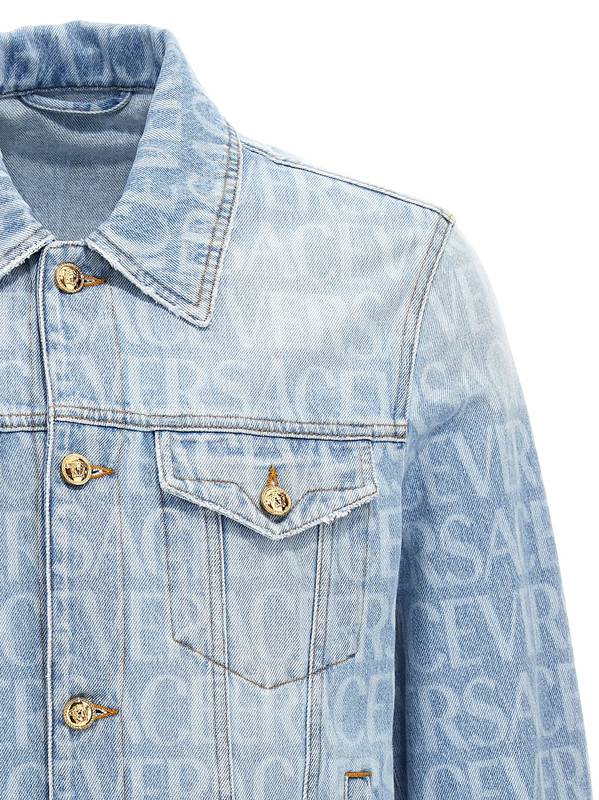 VERSACE 'VERSACE ALLOVER' DENIM JACKET 10093551A076611D380