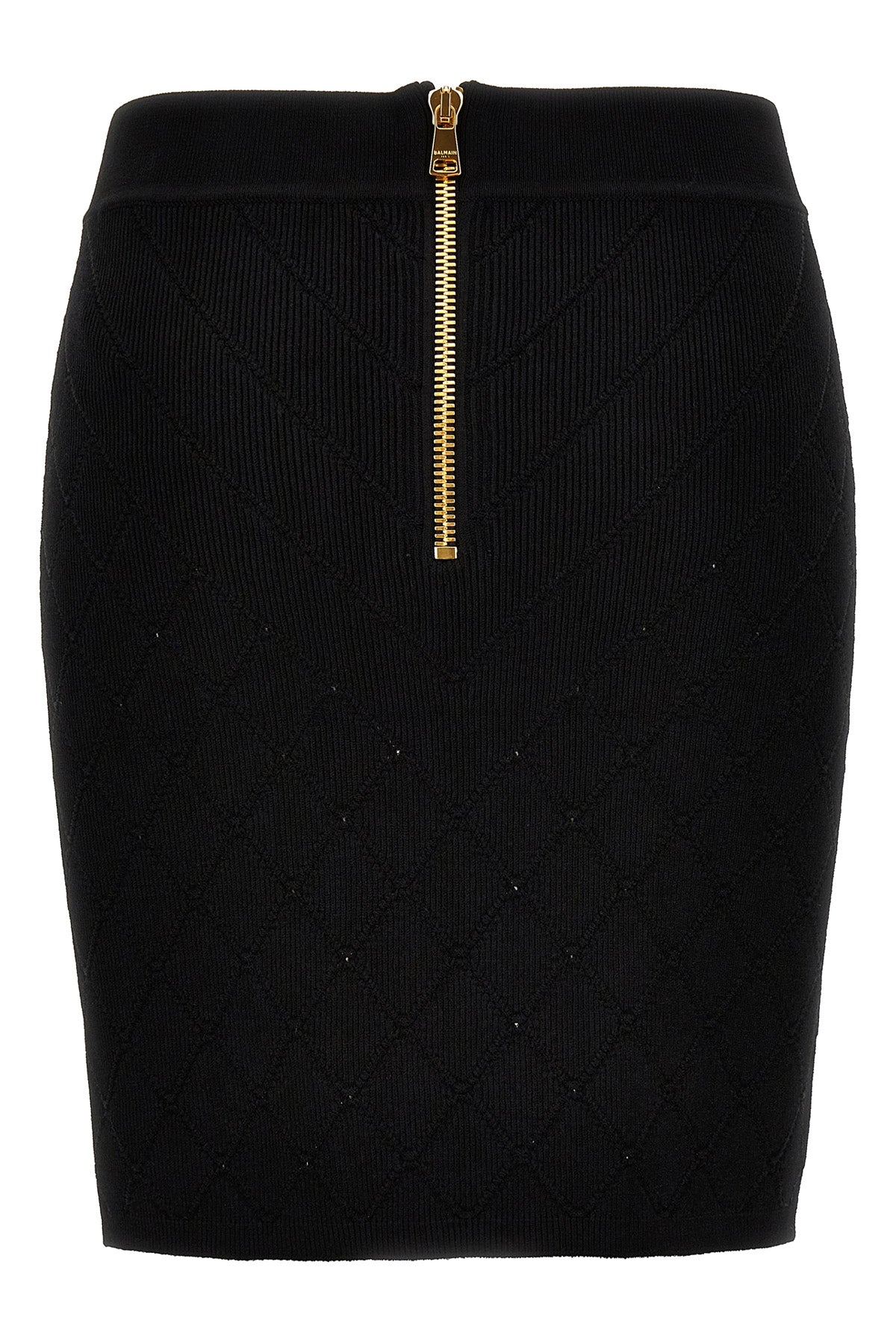 Balmain LOGO BUTTON KNITTED SKIRT CF1LB004KF530PA