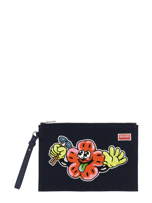 KENZO CLUTCH WITH EMBROIDERY FD55PM902F3476