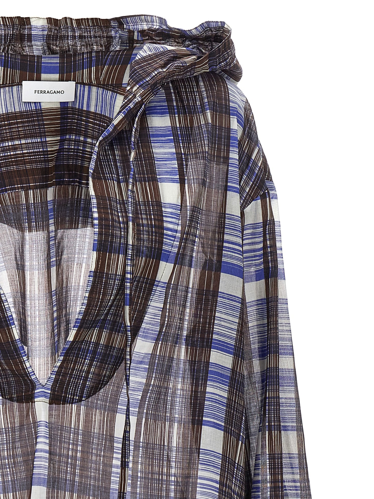 FERRAGAMO CHECK BLOUSE 0765427COCOA