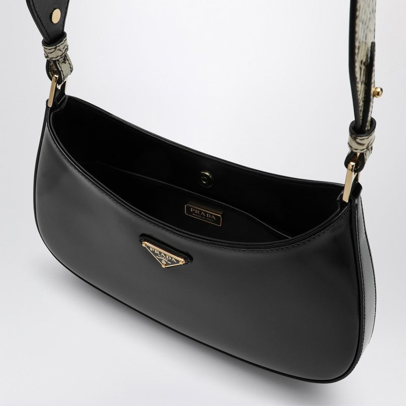 Prada Cleo black leather shoulder bag with Rock shoulder 1BC499XOO2C49P_PRADA-F03ZW