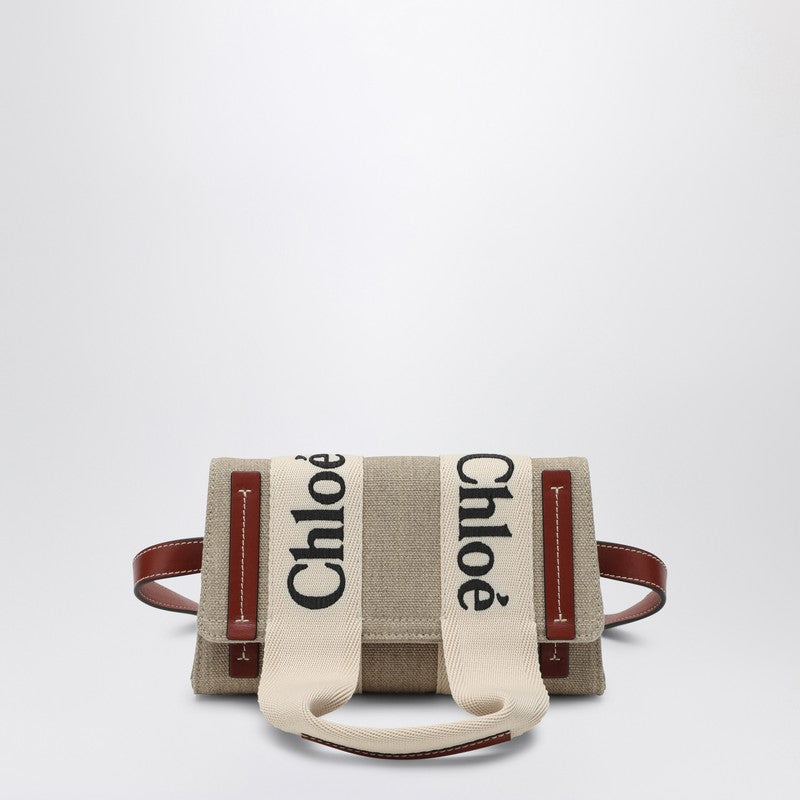 Chloé Woody beige/brown canvas waist bag CHC24AS681L17P_CHLOE-90U