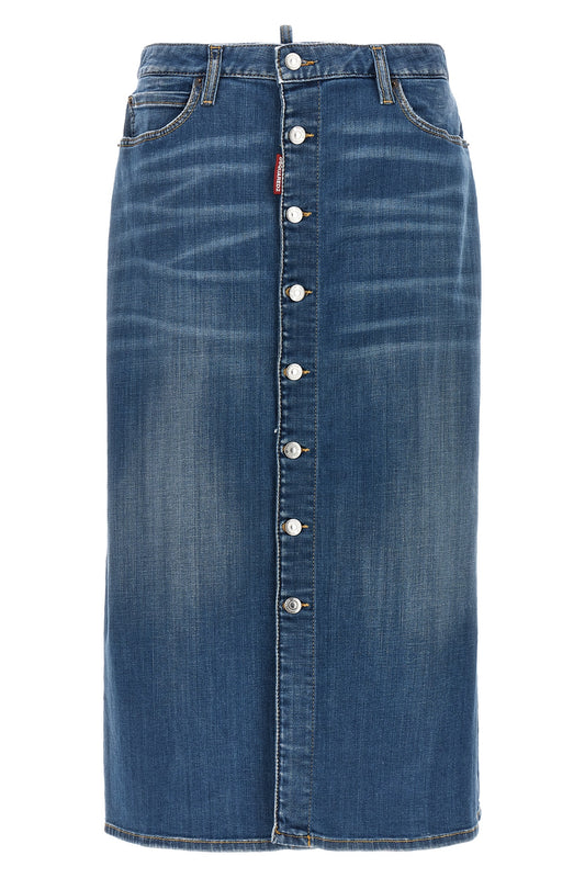 Dsquared2 DENIM LONG SKIRT S75MA0935S30342470