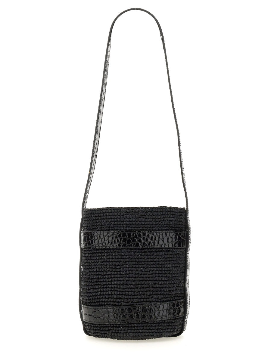 MANEBI BUCKET BAG L9.8CTRAFFIA&LEATHERBLACK&BLACK