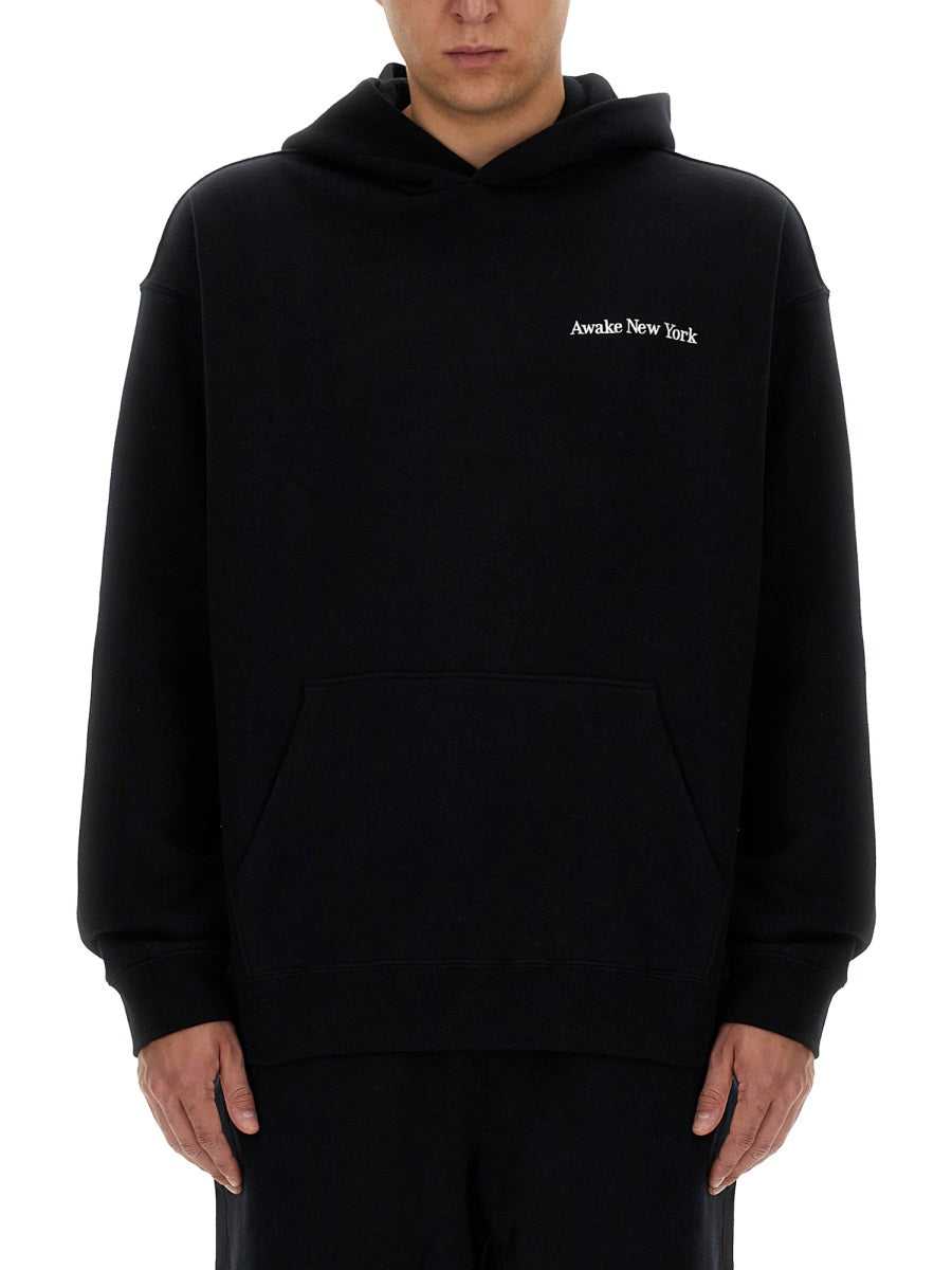 AWAKE NY "SERIF" SWEATSHIRT HD003BLACK