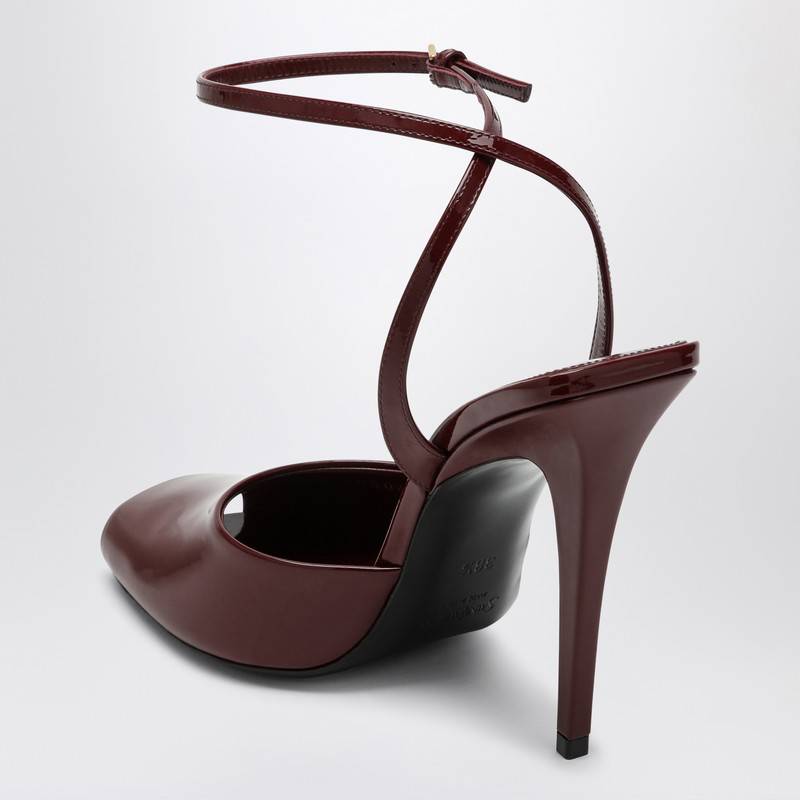 Saint Laurent La Scandale sandal in burgundy patent leather 8060481TV00P_YSL-6117