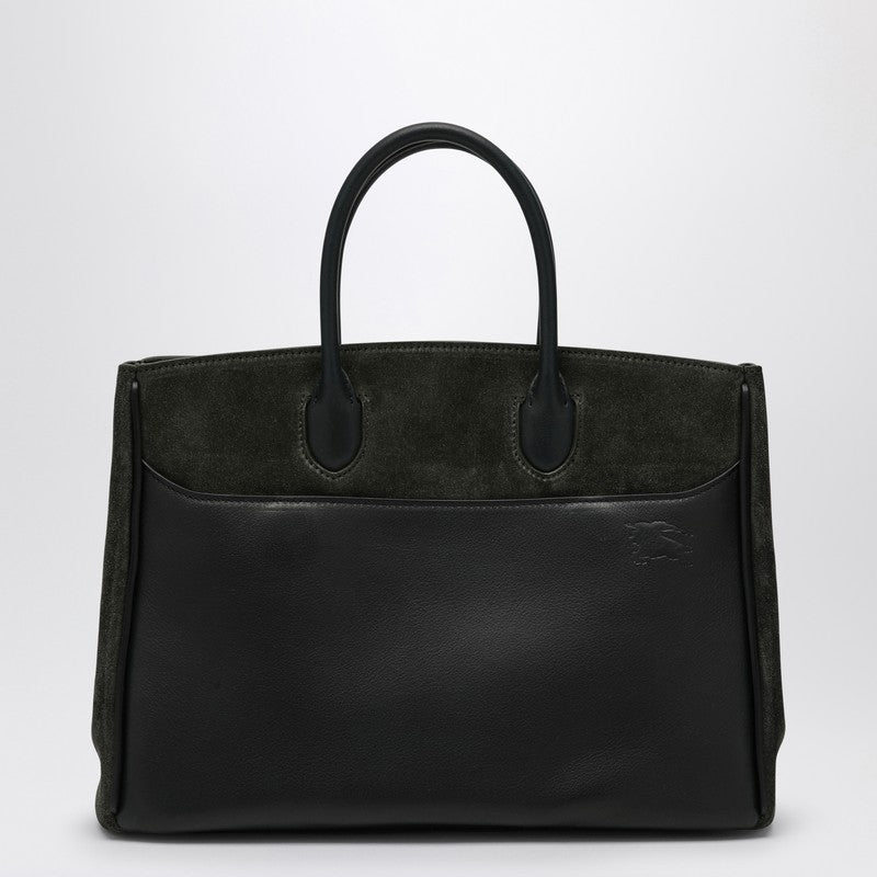 Burberry Rocking Horse medium dark green suede tote 8099557158524P_BURBE-C1173