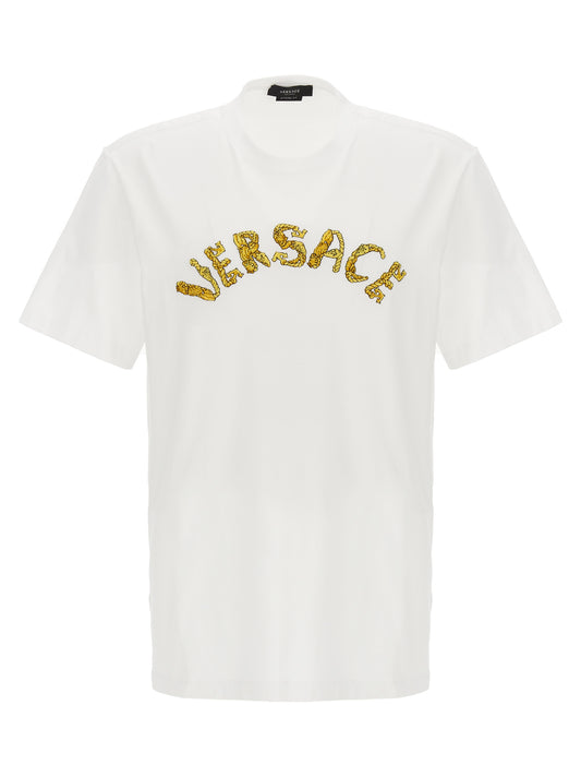 VERSACE LOGO EMBROIDERY T-SHIRT 10106411A077001W000