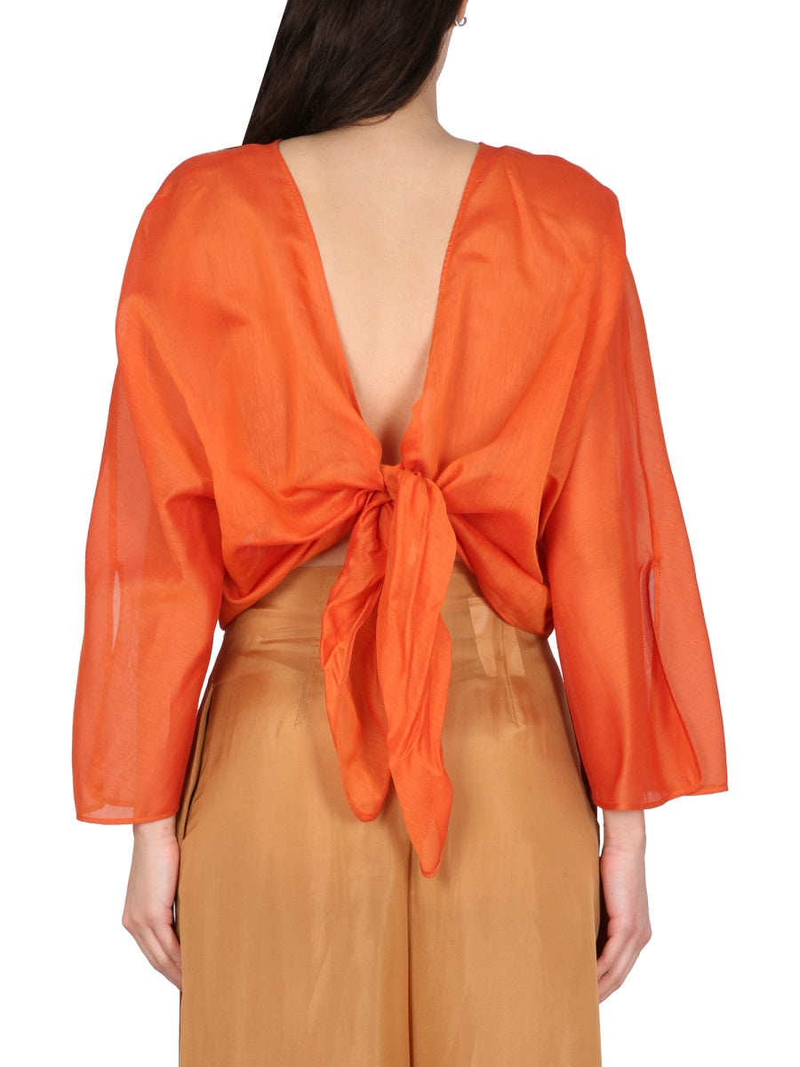 ALBERTA FERRETTI COTTON AND SILK SHIRT 020701300071