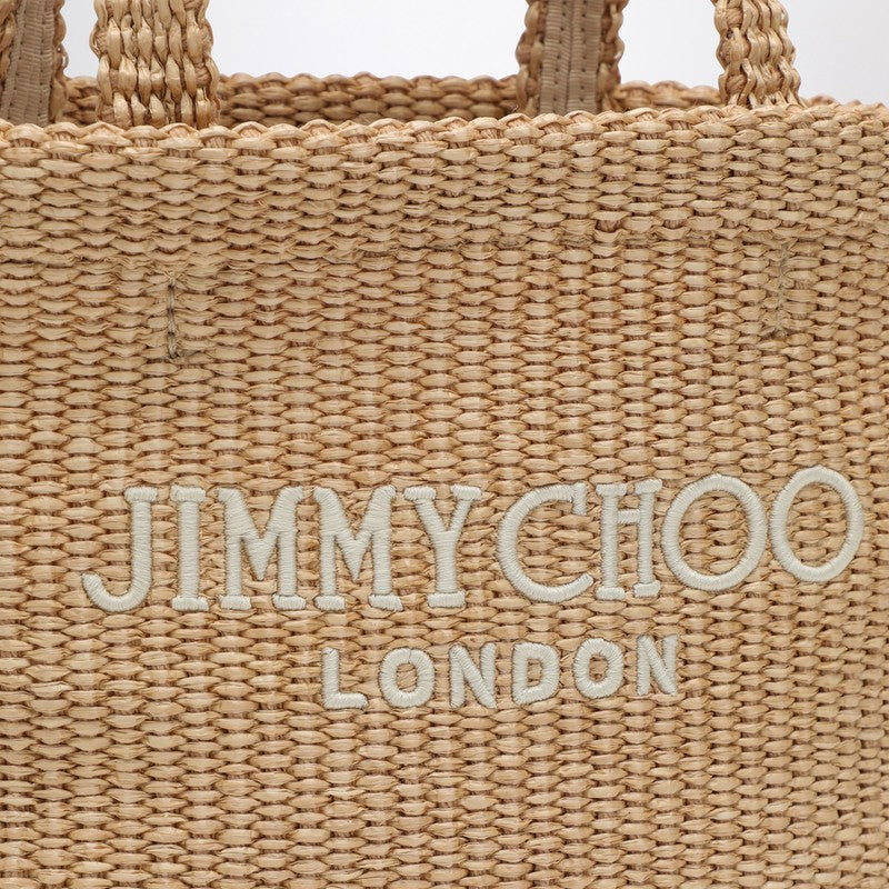 JIMMY CHOO Small Beach Tote East-West in natural rafia BEACHTOTEEWMINIJYNP_JIMCH-NL