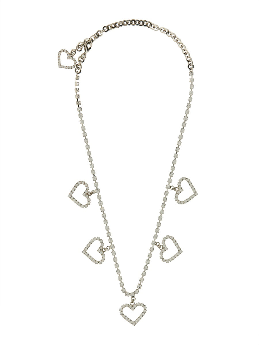 ALESSANDRA RICH CRYSTAL NECKLACE WITH HEART PENDANTS FABA2808J004001