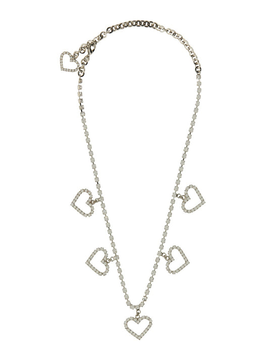 ALESSANDRA RICH CRYSTAL NECKLACE WITH HEART PENDANTS FABA2808J004001