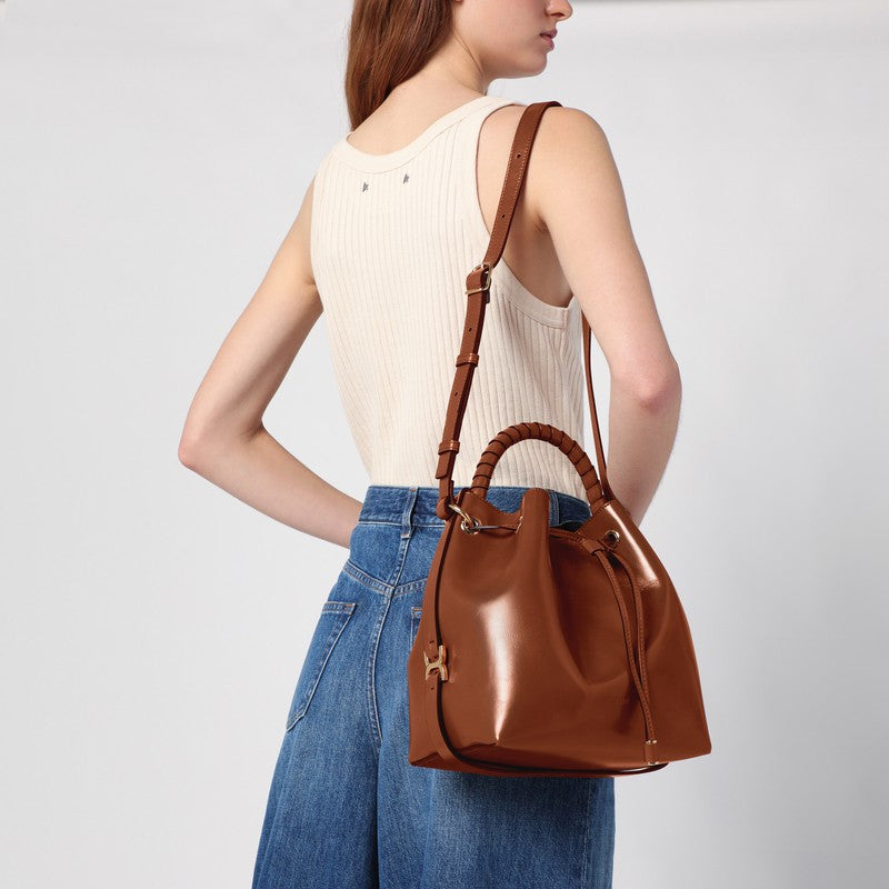 Chloé Marcie bucket bag in Clay-coloured leather CHC24AS606N57P_CHLOE-26M