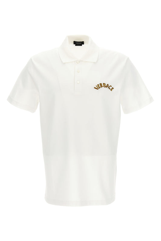 VERSACE EMBROIDERED LOGO POLO SHIRT 10106391A076981W000