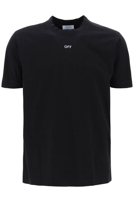 Off-White crew-neck t-shirt with off print OMAA027C99JER0171001