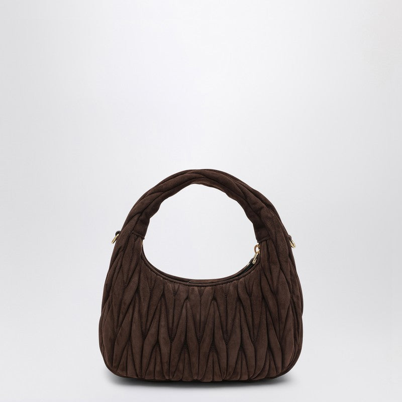 MIU MIU Small Miu Wander bag in browne suede leather 5BC125OOY2B7OP_MIU-F0003