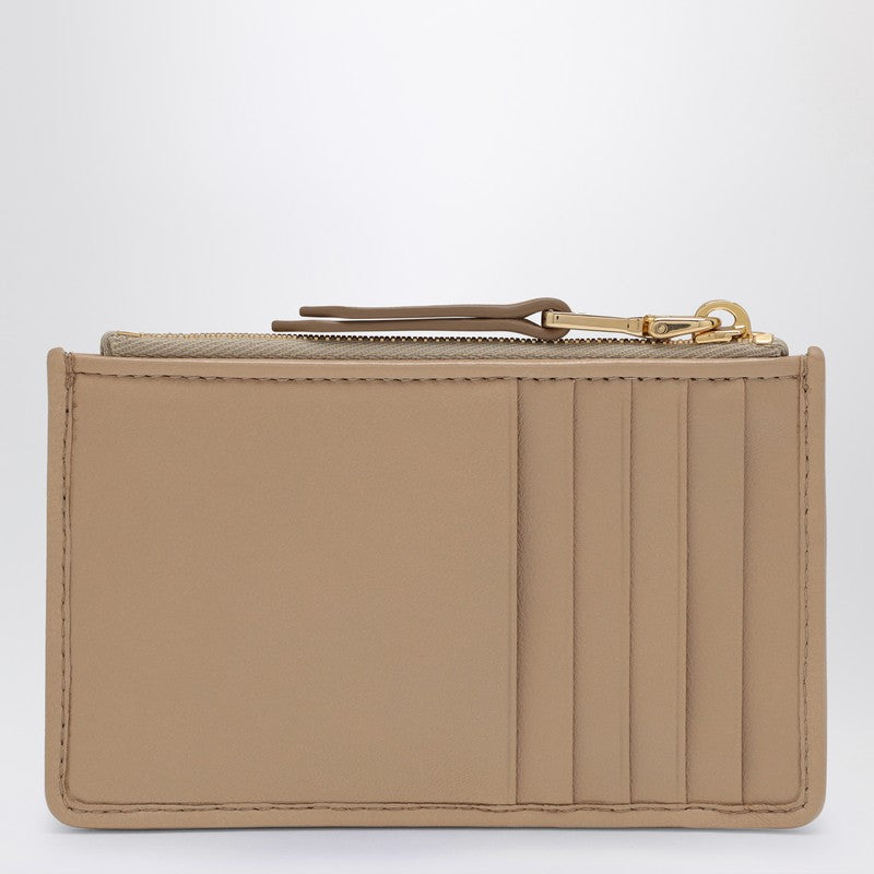 MIU MIU Sand-coloured matelassé zip cardholder 5MB0602FPPN_MIU-F0036