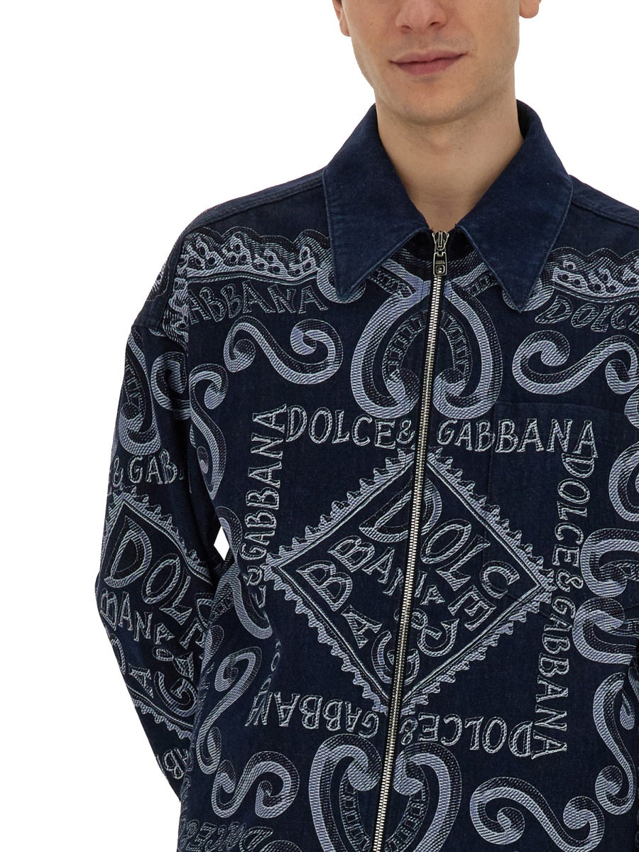 Dolce & Gabbana NAVY PRINT CARDIGAN G9AUMDG8KM5S9001