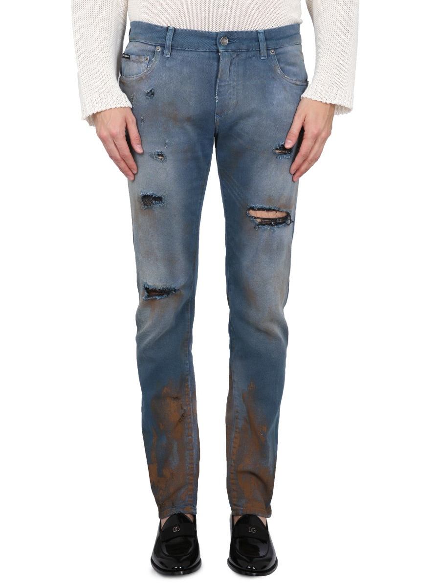 Dolce & Gabbana SKINNY FIT JEANS GY07LDG8IS2S90001