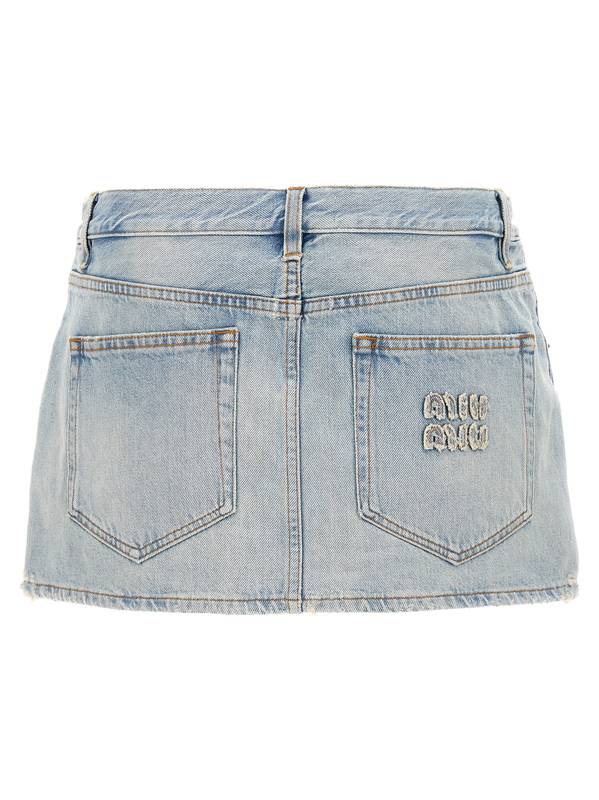 MIU MIU LOGO DENIM SKIRT GWD326SOOO14QUF0013（スカート） | ミュウミュウのファッション通販 - Stok